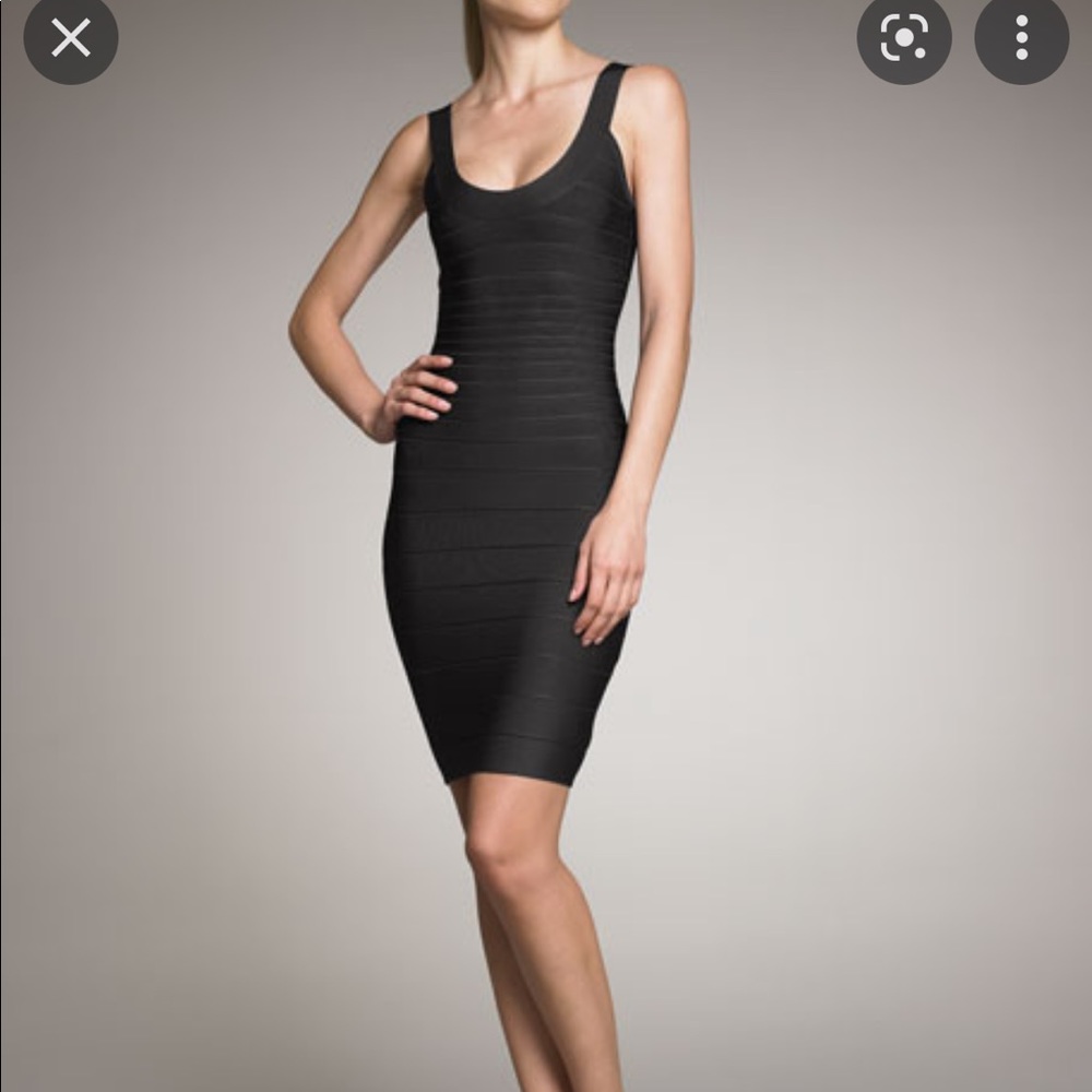 Herve Leger Round Neck Dress in Black - NWT